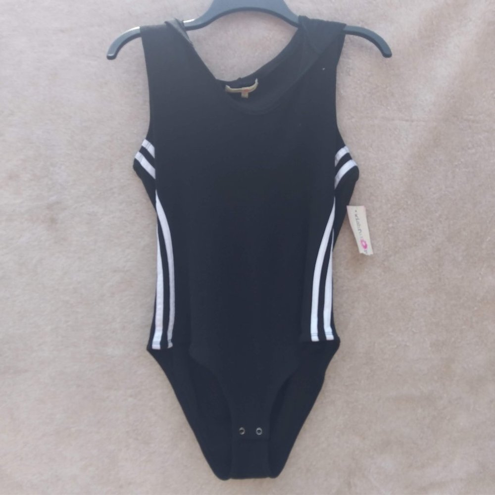 Black bodysuit with hood